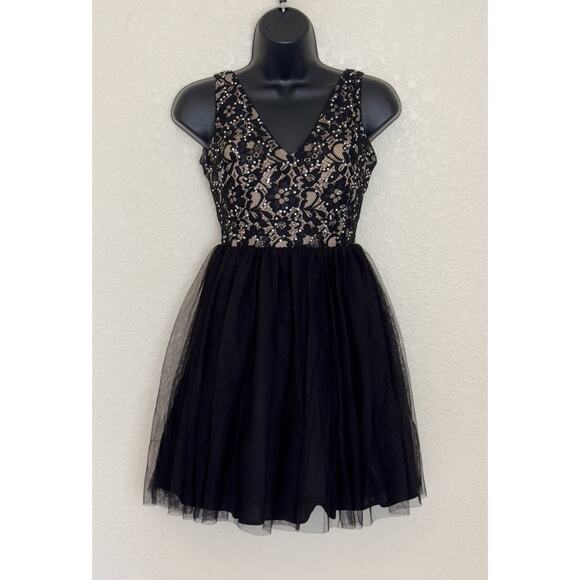 90s Vtg Blondie Nights Dress Embellished Lace Black Mini Tutu Balletcore, 1 - Picture 4 of 15